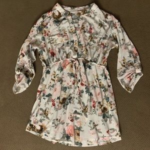 Floral dressy maternity/nursing top